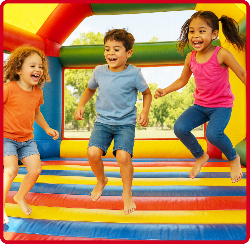 Kids on bounce house
